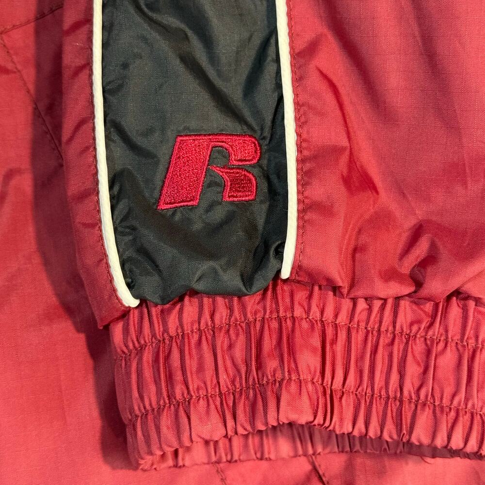 UNIVERSITY OF ARKANSAS Men Large Red Stadium Jacket Warm Hood Razorbacks Vintage - Picture 3 of 12